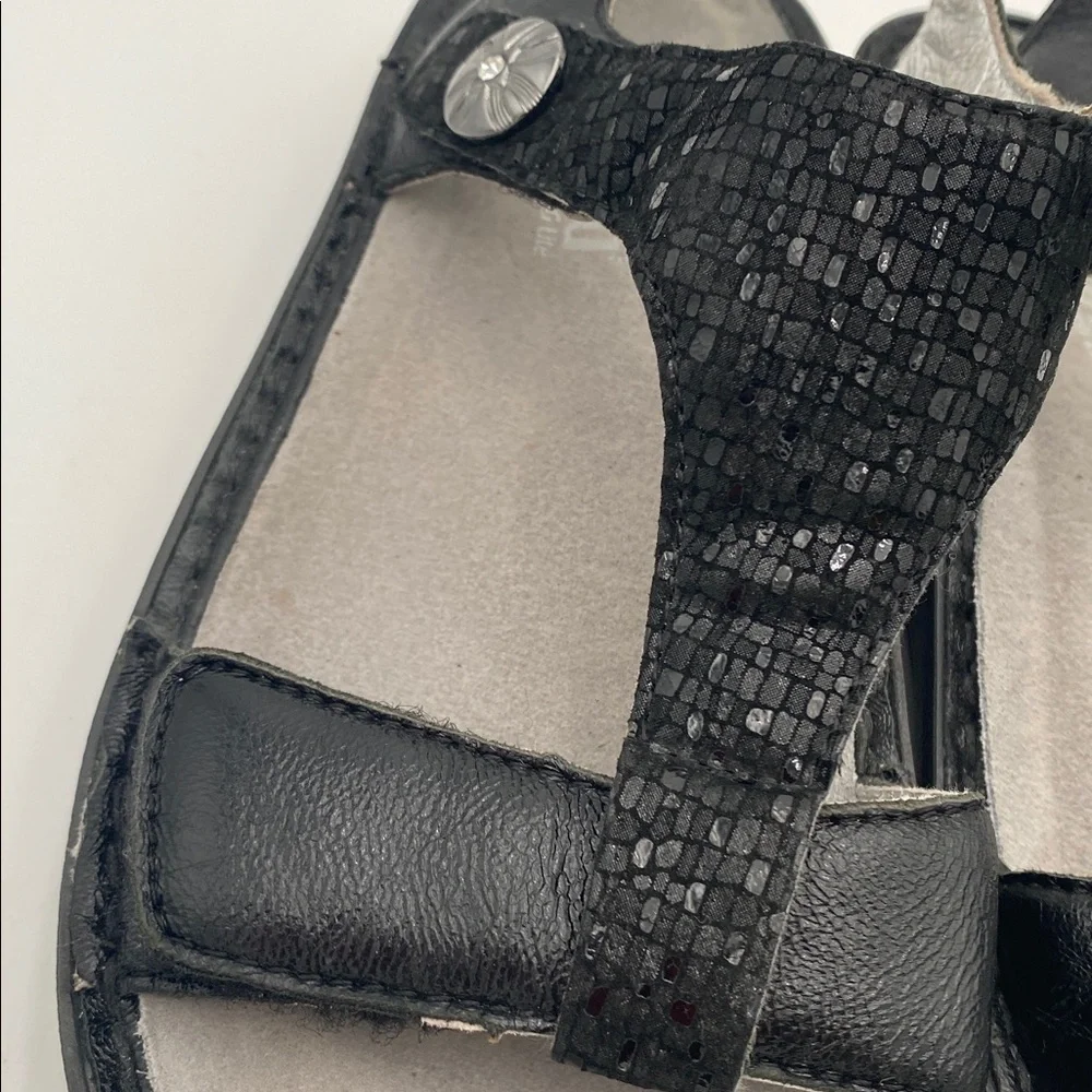 Algria Stylish Black Sandals leather women 38 casual office retro Y2K